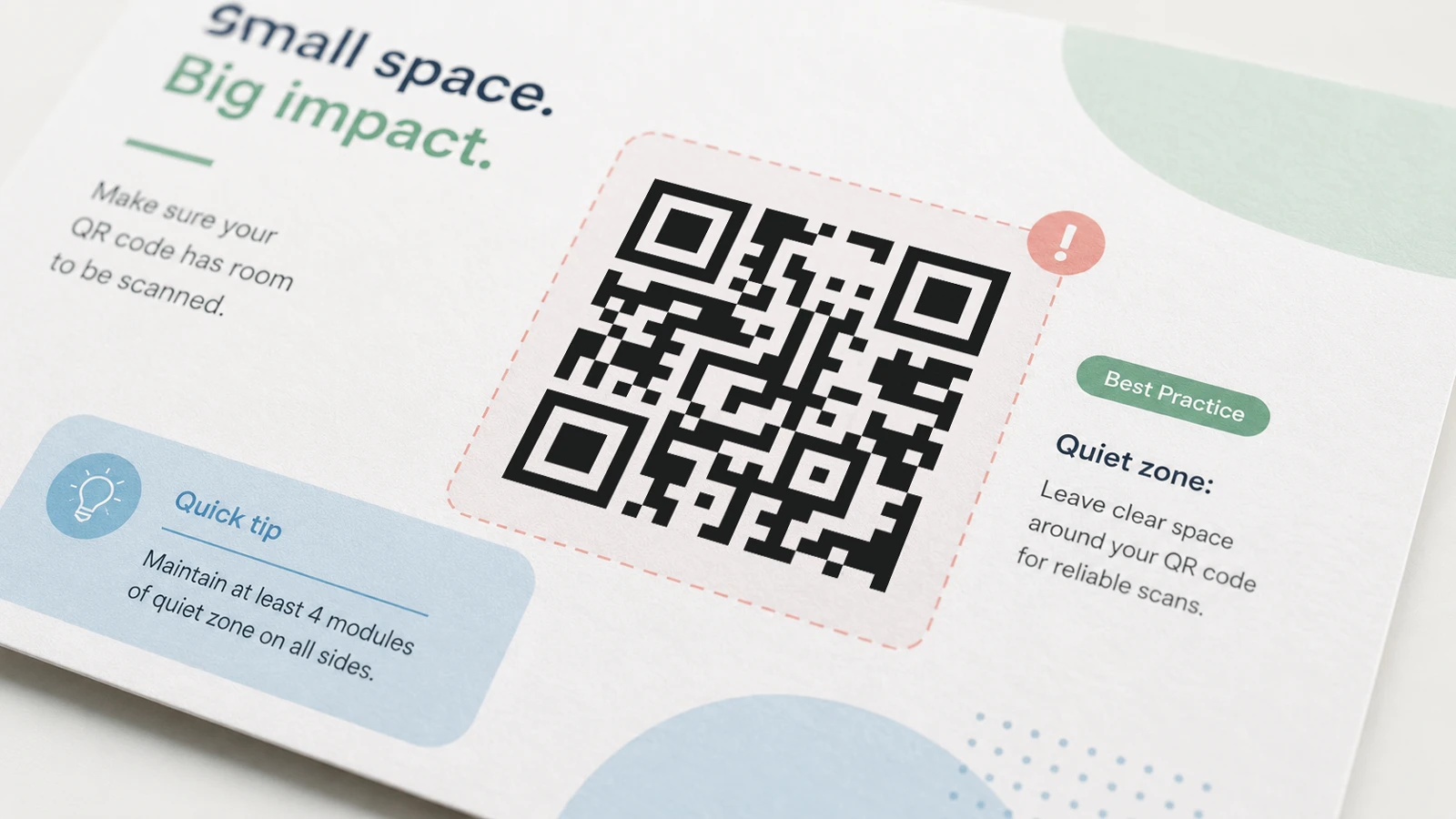 QR code with a missing quiet zone after AI layout editing