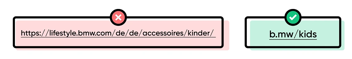 BMW short link branding example