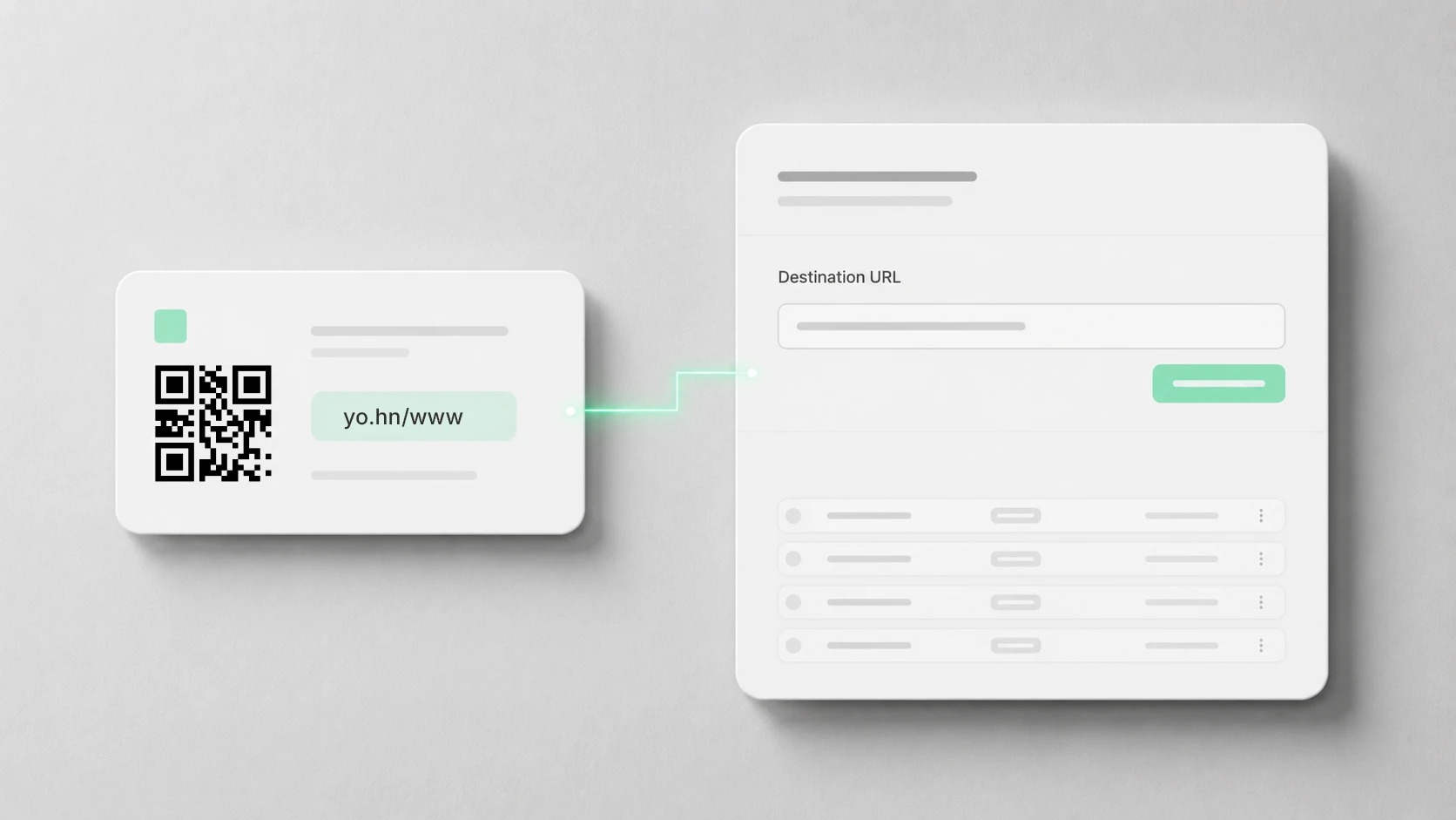 Editable destination URL connected to a stable printed QR code