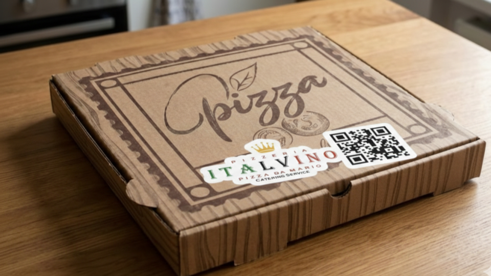 QR-Code auf Pizzakarton